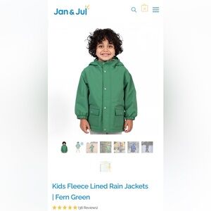 Jan & Jul Kids Green Rain Jacket